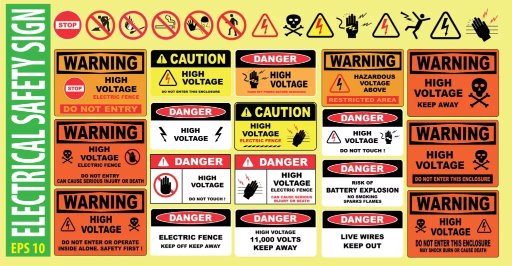 electrical hazard signs