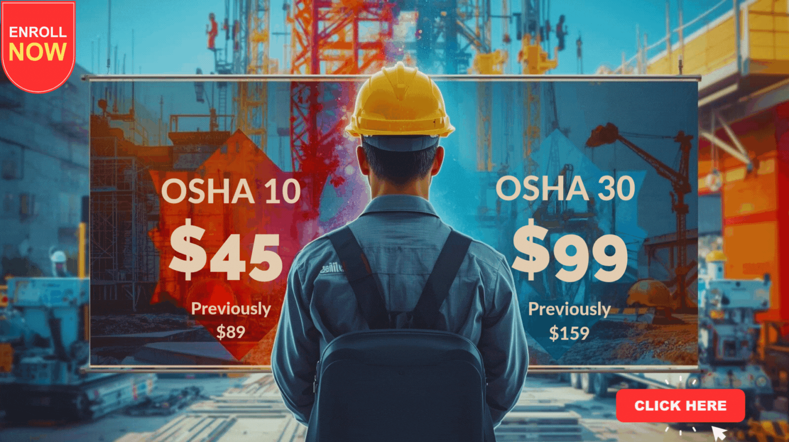 Holiday Safety Training Discount $90 OSHA 30 $45 OSHA 10 DOL Card New Year OSHA Certificate Deals OSHA 10-Hour for $45 OSHA 30-Hour for $90 Christmas Deal OSHA DOL Card 10-Hour ($45) and 30-Hour ($90)  