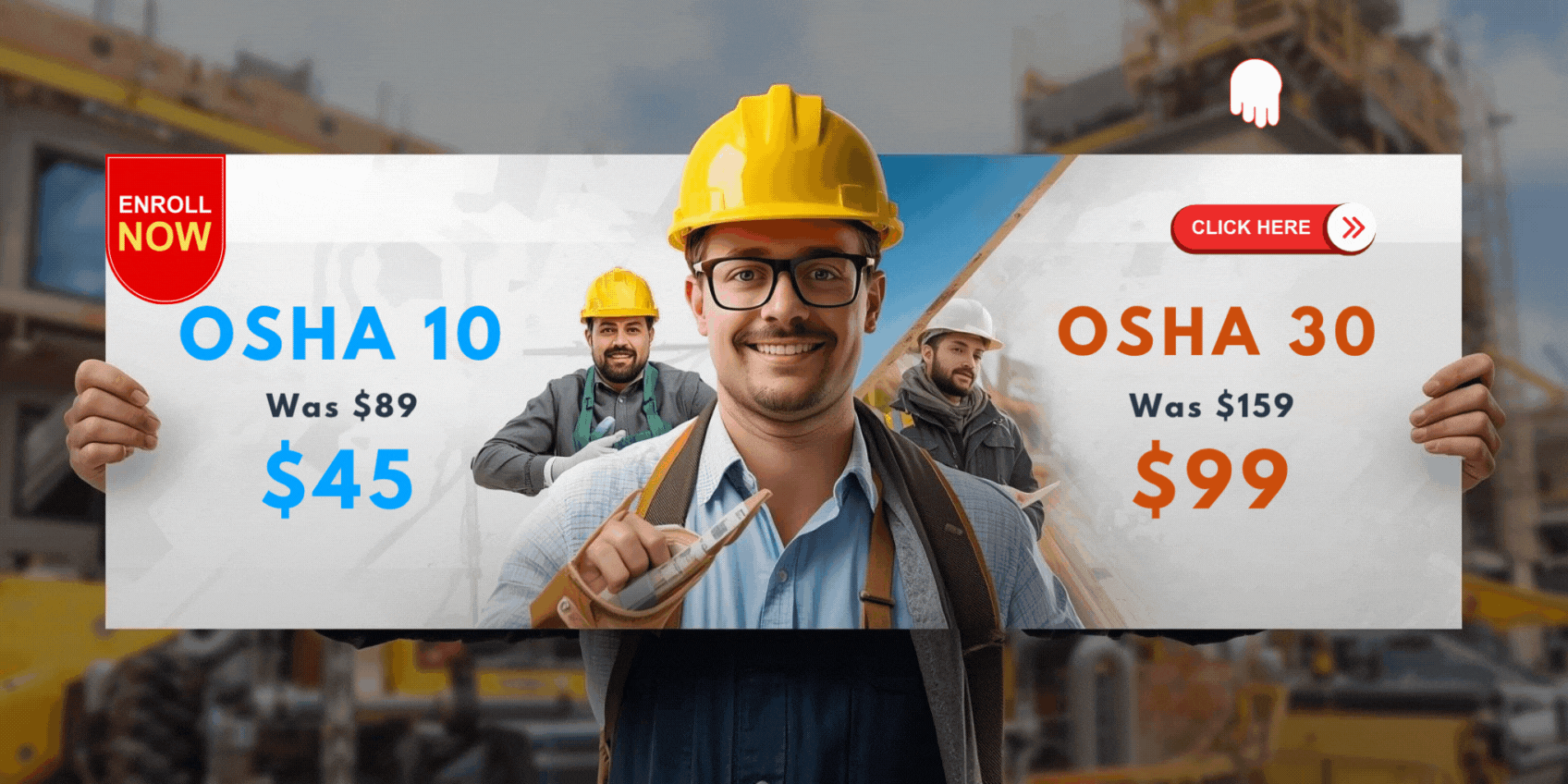Holiday Safety Training Discount $90 OSHA 30 $45 OSHA 10 DOL Card New Year OSHA Certificate Deals OSHA 10-Hour for $45 OSHA 30-Hour for $90 Christmas Deal OSHA DOL Card 10-Hour ($45) and 30-Hour ($90)