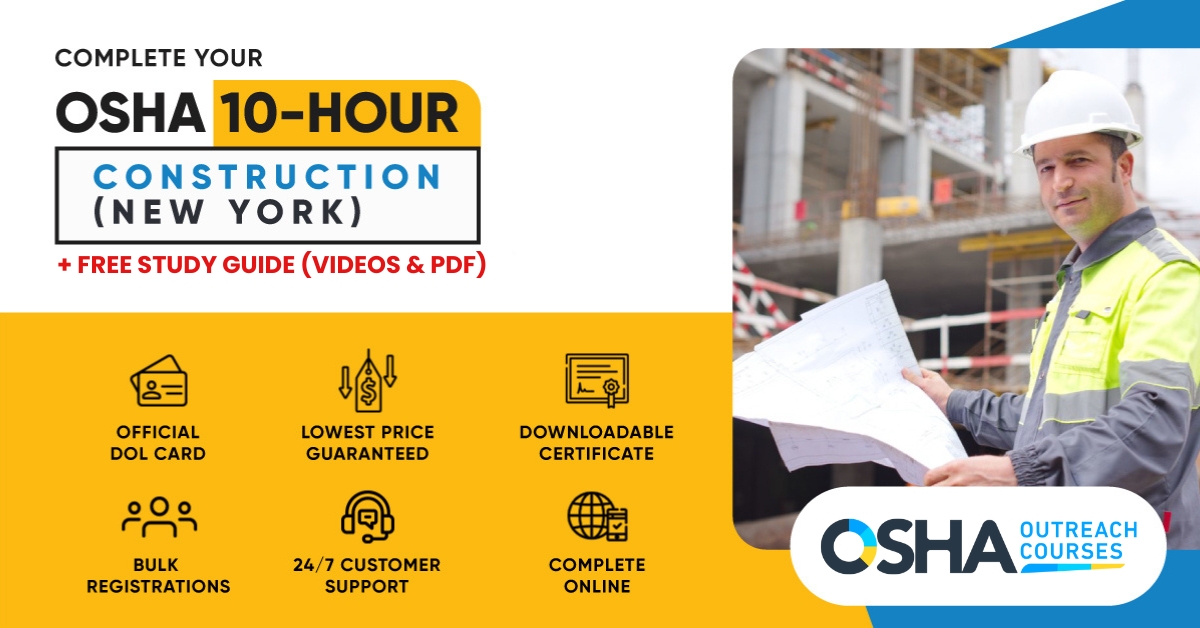 OSHA New York 10Hour Construction with FREE Course